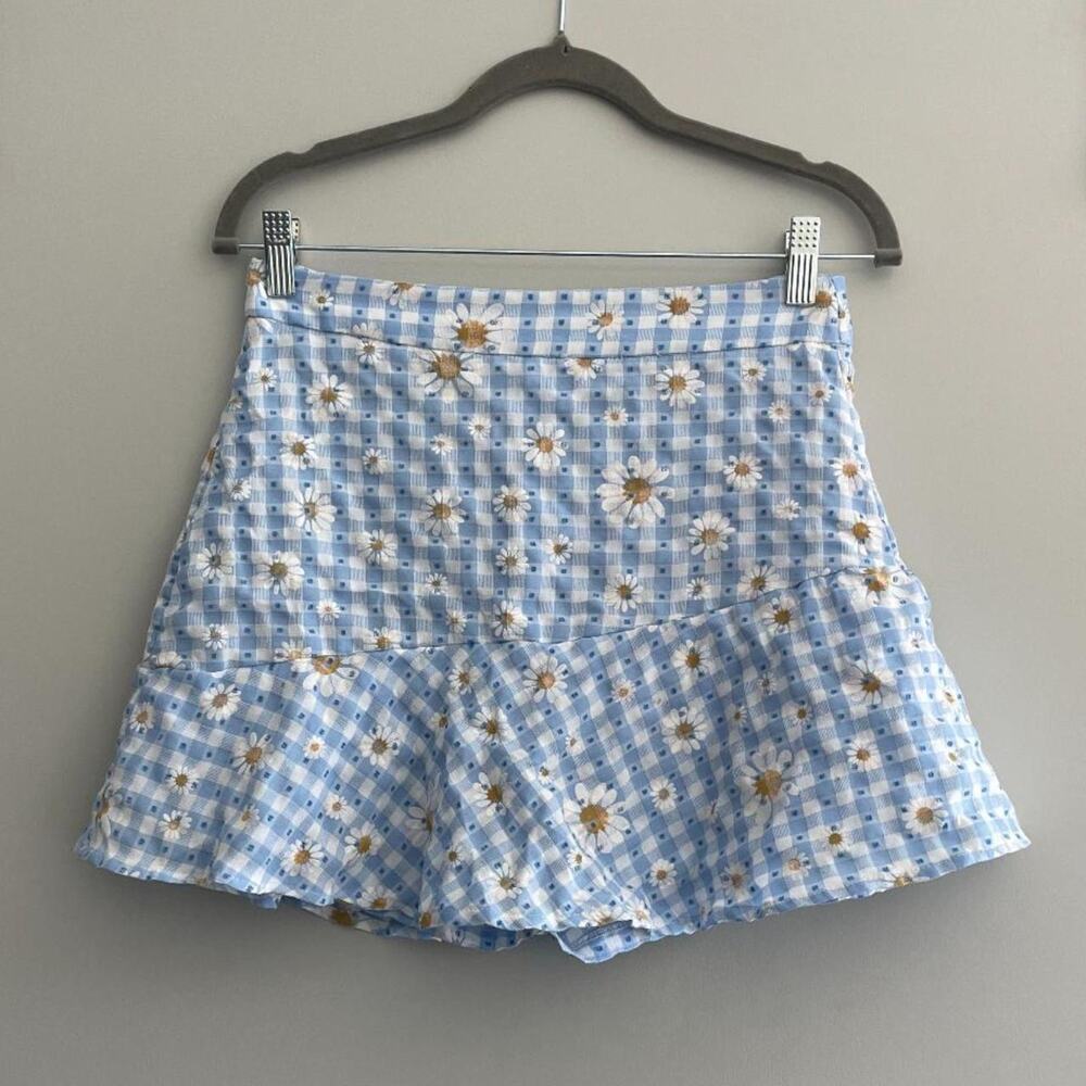 Gingham Blue Mini Skirt